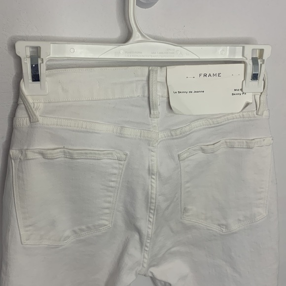 Frame NWT Azure Le Skinny De Jeanne white Skinny Jeans Embroidered leg size 26 - Picture 8 of 10